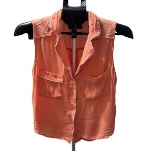 Luxe 2 pc orange with white trim pj set med p 39